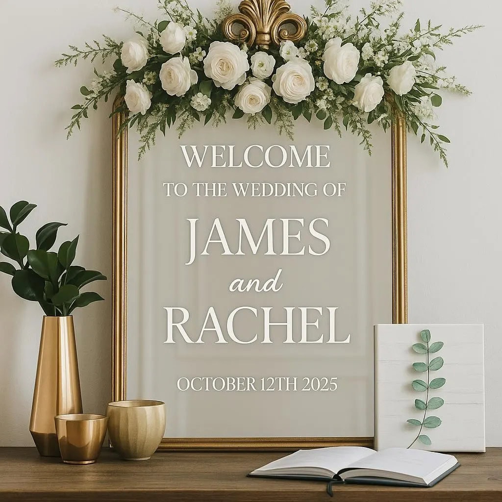 Personalized Wedding Mirror Decal – view 3