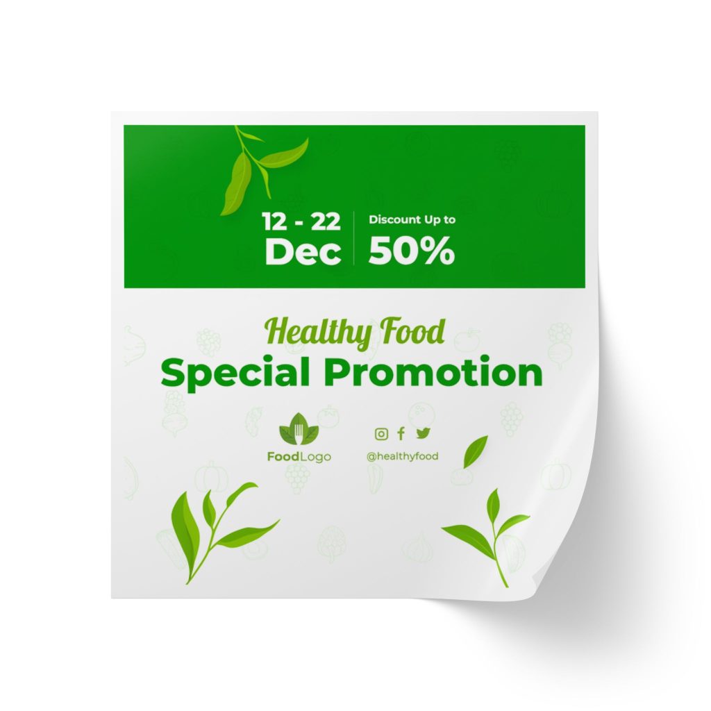 Square Sticker Labels Rolls