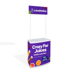 Promotional Counter with Header and Storage – view 2